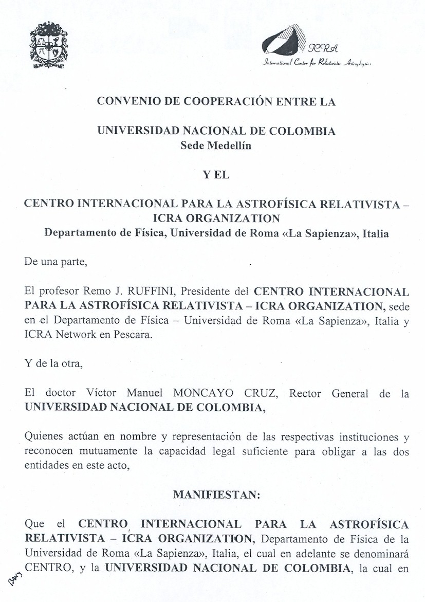 Universidad Nacional de Colombia: Sede Medellin agreement 1