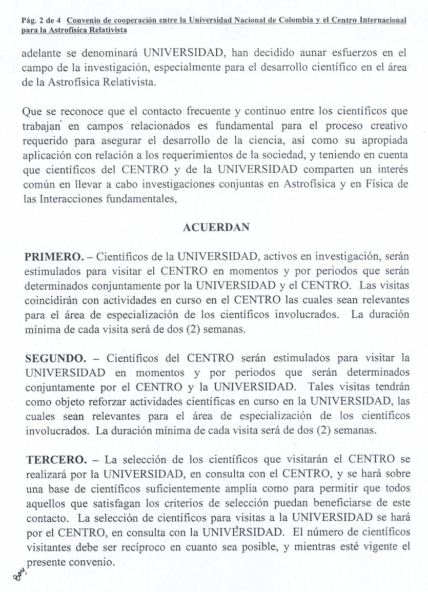 Universidad Nacional de Colombia: Sede Medellin agreement 2