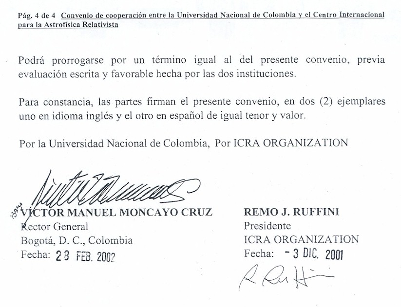 Universidad Nacional de Colombia: Sede Medellin agreement 4