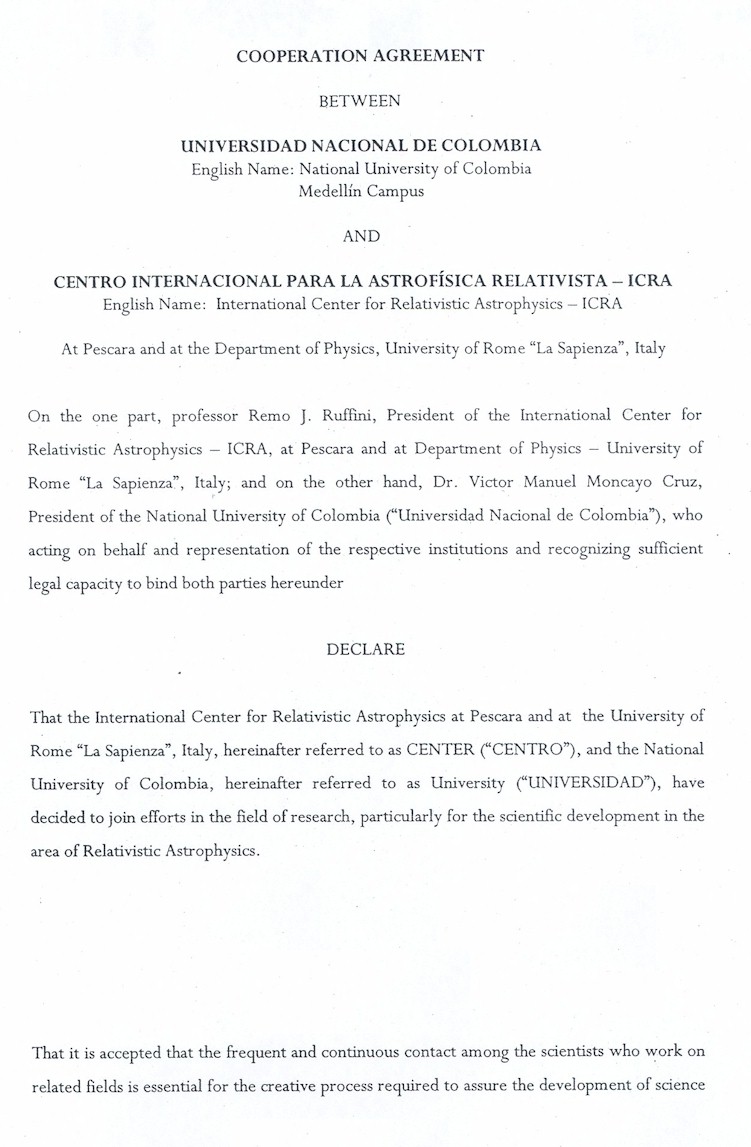 Universidad Nacional de Colombia: Sede Medellin agreement 5